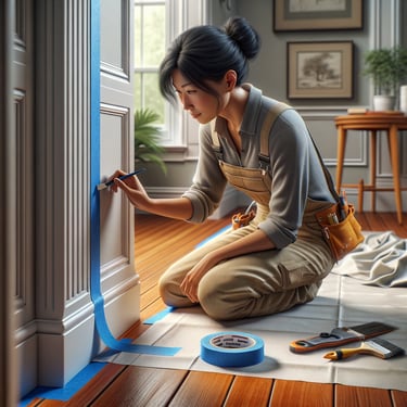 Professional Surface Preparation | Quality Painting Manassas Professional painting preparation - meticulous taping and surface protection for quality results